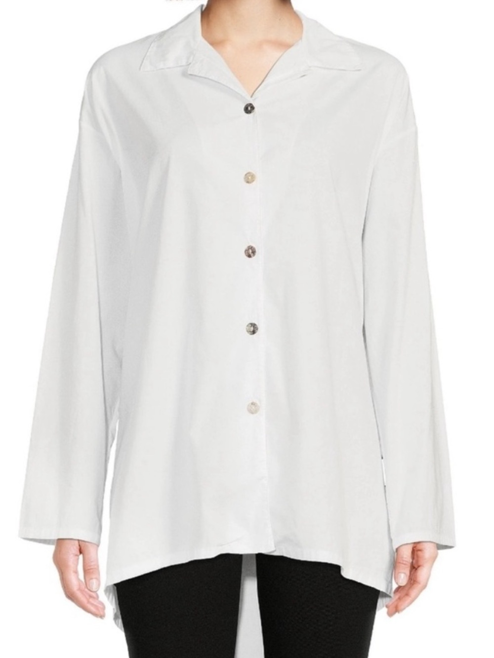 Bryn Walker Cotton Poplin White button down tunic relaxed minimal shirt Medium
